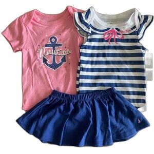 NWT Nautica 3-Piece Bodysuits & Skirt Set Girls' 12 Months
